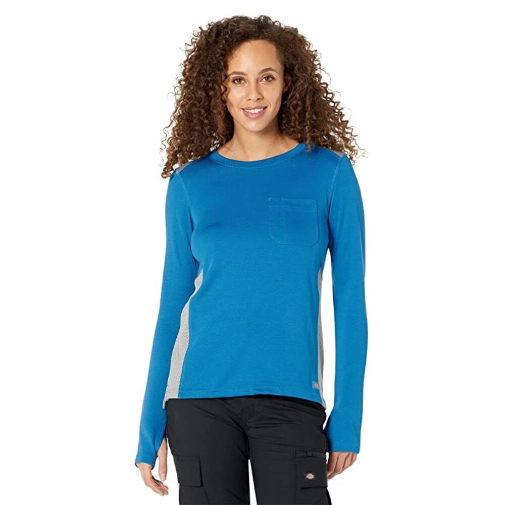 NWT! Dickies Women's Temp-Iq 365 L/S Pocket T-Shirt - Vallarta Blue L